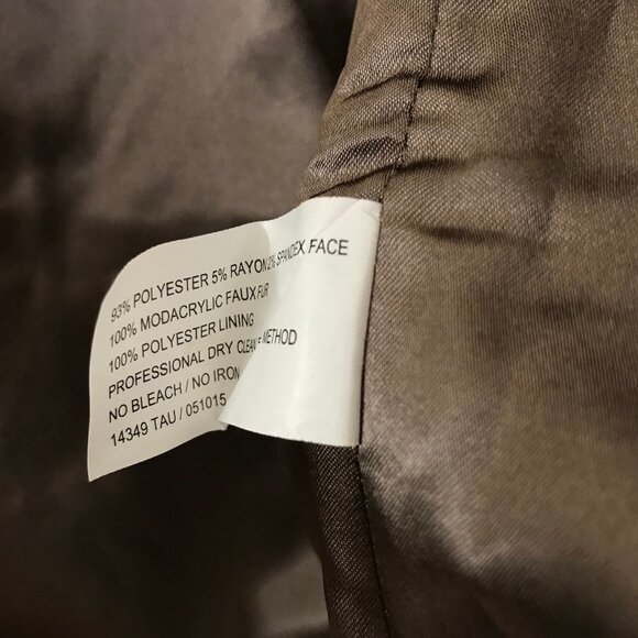 DONNA SALYER'S FABULOUS FURS cropped taupe faux fur size XS - Picture 9 of 13